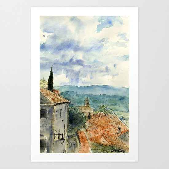 A View of Lacoste, France Art Print