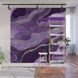 Wall Mural Photo Wallpaper Standard Paper Silver Violet Abstract Art Room Decor