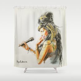 Winehouse Portrait 2 Shower Curtain