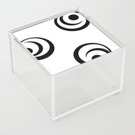 Minimal abstract circles drawing in black and white Acrylic Box
