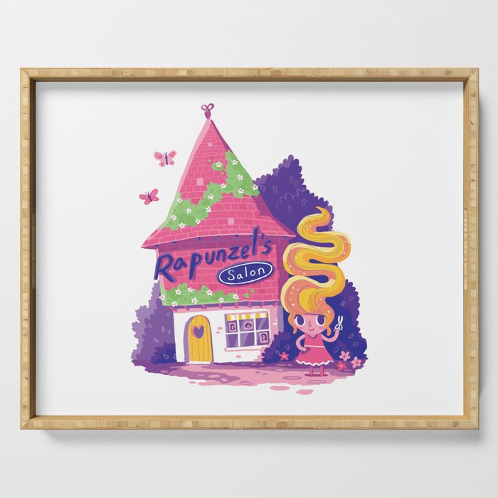 Rapunzel S Hair Salon Serving Tray By Stejdesigns Society6