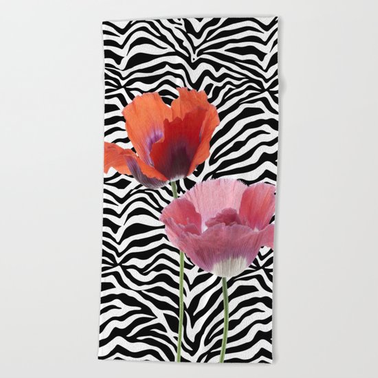 floral bar Beach Towel