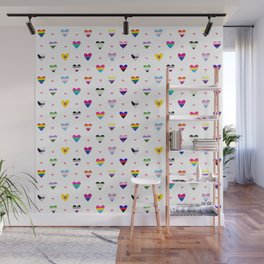 Pride Flag Hearts Pattern Wall Mural