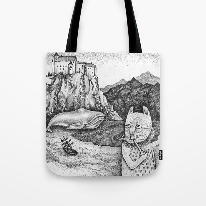 The Whale, The Castle & The Smoking Cat Tote Bag