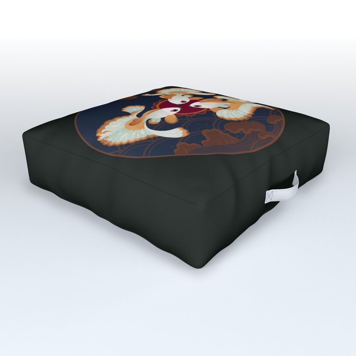 Three tosakin goldfish Outdoor Floor Cushion