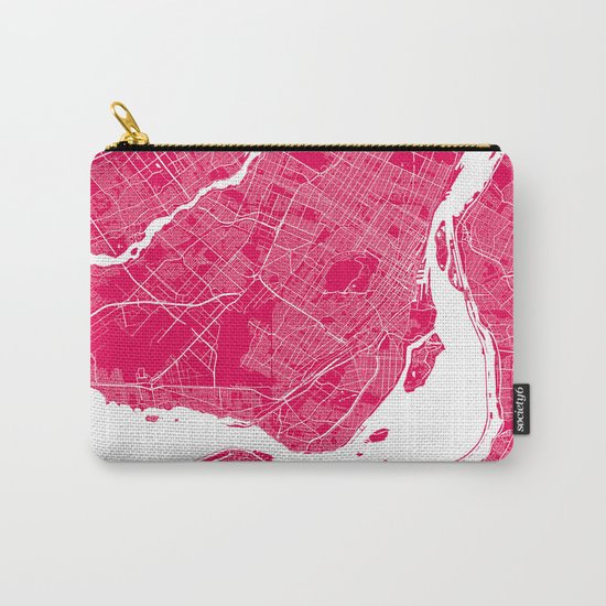 Montreal map raspberry Carry-All Pouch