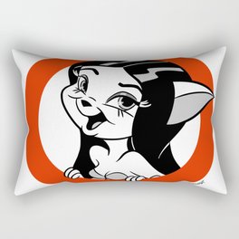 Animated Cat Girl Retro 30s Cartoon Rubber Hose Style Rectangular Pillow