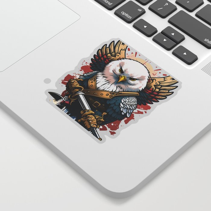 The Eagle with a Samurai Sword Sticker
