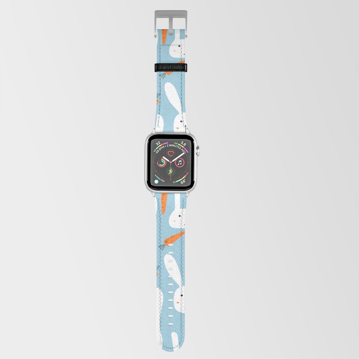 Bunnies & Carrots - Blue Apple Watch Band