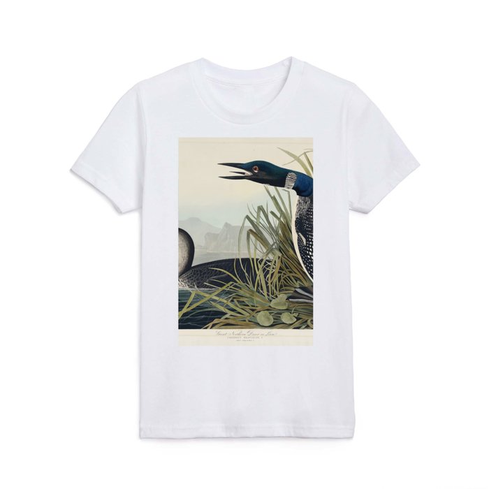 Great Northern Diver or Loon from Birds of America (1827) by John James Audubon  Kids T Shirt