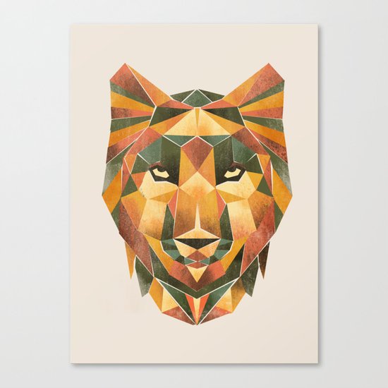 Geometric Wolf Canvas Print