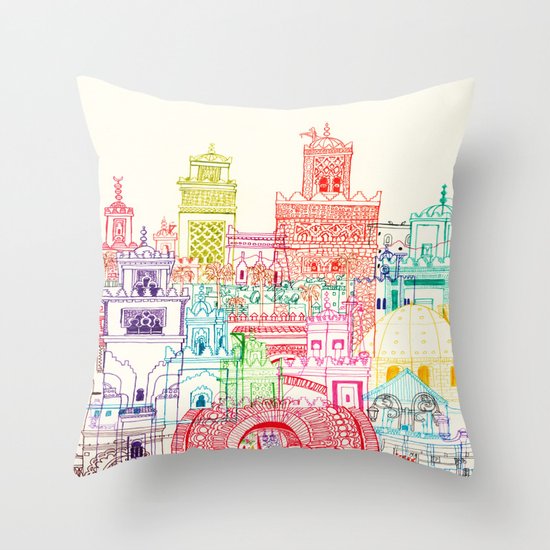 Marrakech Towers Throw Pillow