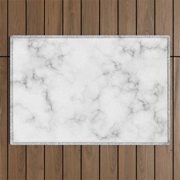 The Perfect Classic White with Grey Veins Marble Outdoor Rug