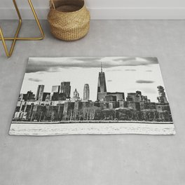 New York City black and white sketch Area & Throw Rug