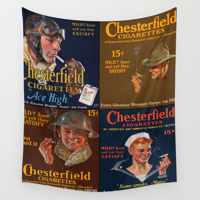 Chesterfield Cigarettes, 1914-1918 by Joseph Christian Leyendecker Wall Tapestry