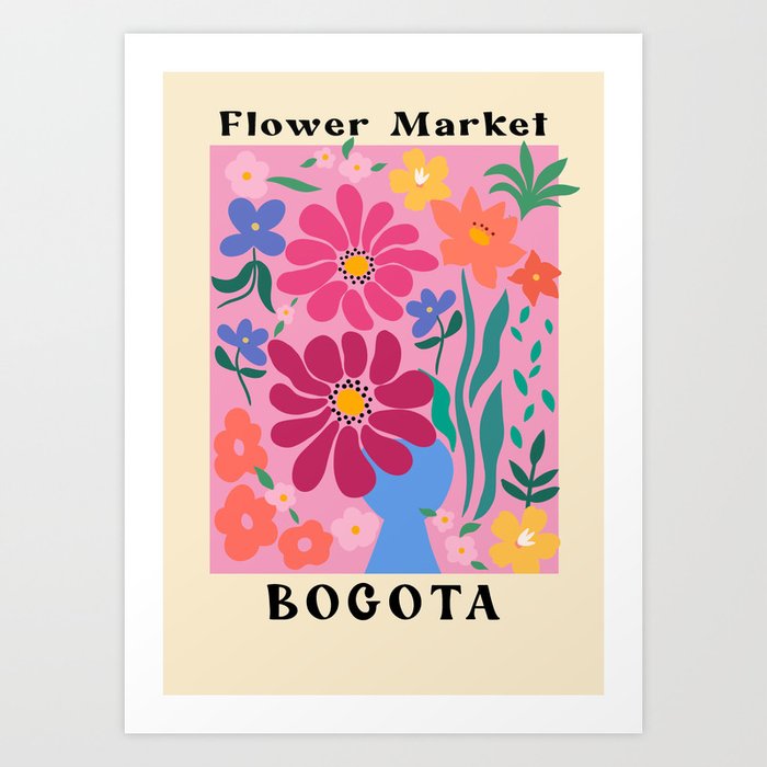 Flower Market Bogota Art Print