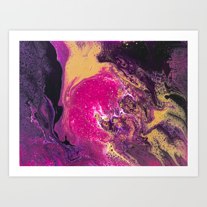 Abstract Acrylic Fluid Art | Cotton Candy Wonders Art Print