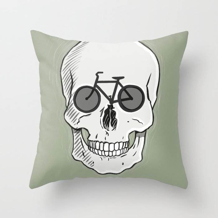 Skullbikery Digital Art By British Artist Peter Gander Throw Pillow By Petergander