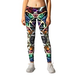Float Leggings | Pattern, Graphicdesign, Colorful, Acrylic, Black And White, Oil, Pop Art, Vector, Digital, Abstract 