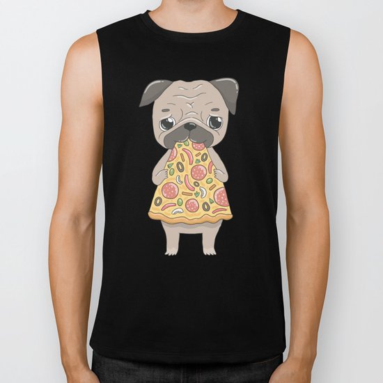 Pizza Pug Biker Tank