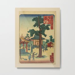 Utagawa Yoshitaki - 100 Views of Naniwa: Sumiyoshi Grand Shrine (1880s) Metal Print | Asian, Oriental, Print, Osaka, Yoshitaki, Landscape, Fineart, Naniwa, Mountain, Woodblock 