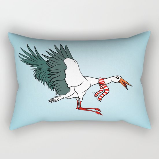 Crane Wearing A Scarf Rectangular Pillow