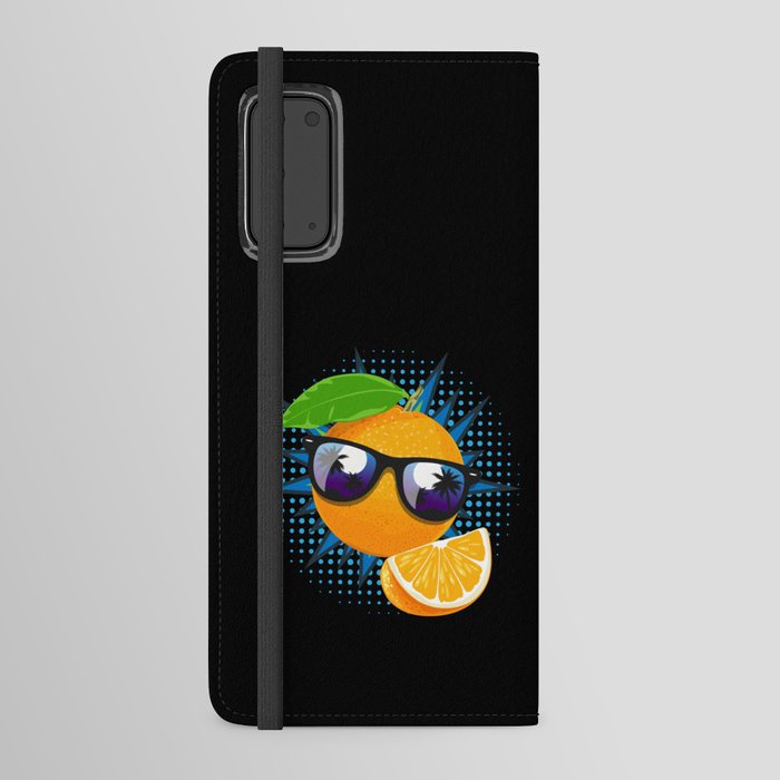 Orange Sunglasses Juice Fruit Android Wallet Case