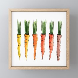 Happy colorful carrots Framed Mini Art Print
