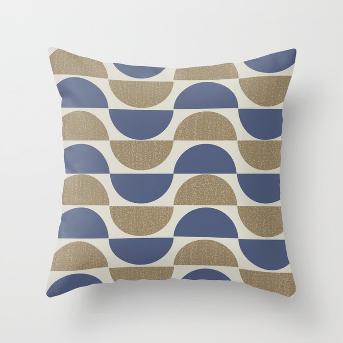 Big minimalistic textured semi circle geometric pattern blue and