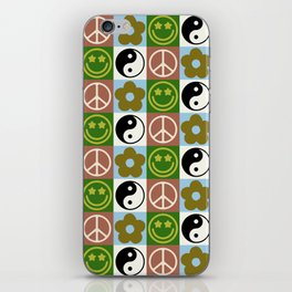 Checked Symbols Pattern (SMILEY FACE \ YIN YANG \ PEACE SYMBOL \ FLOWER) iPhone Skin