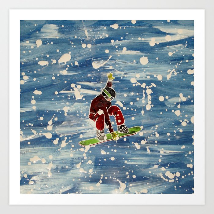 Snowboarding your heart out Art Print