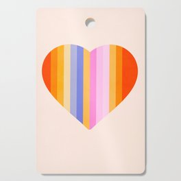Retro Rainbow Heart Cutting Board