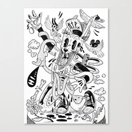 Awesome rabbit is awesome (b/w version) Canvas Print