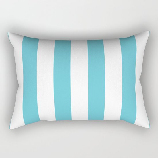 Simply Vertical Stripes in Seaside Blue Rectangular Pillow