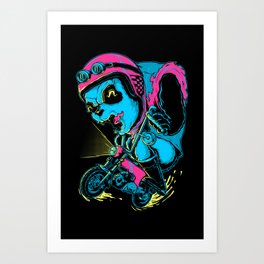 Panda Rider Art Print | Motorcycle, Racing, Panda, Drawing, Bikers, Rider, Biker, Hobby, Ride, Motor 