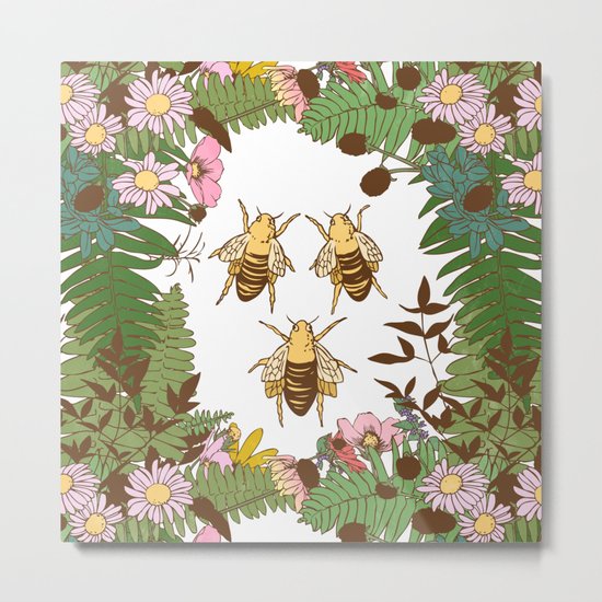Save The Bees Metal Print
