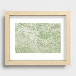 Thick Paint Light Sage Green Textured Modern Minimalist Painted Abstract Recessed Framed Print