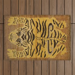 Tiger Rug I 19th Century Authentic Colorful Wild Animal Zoo Vintage Patterns Outdoor Rug
