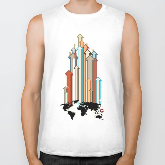 Glue Network Print Series "Economic Development" Biker Tank