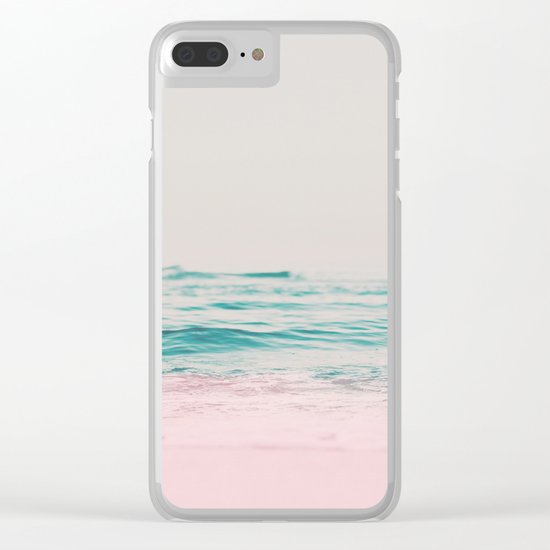 Vintage Pastel Ocean Waves Clear iPhone Case