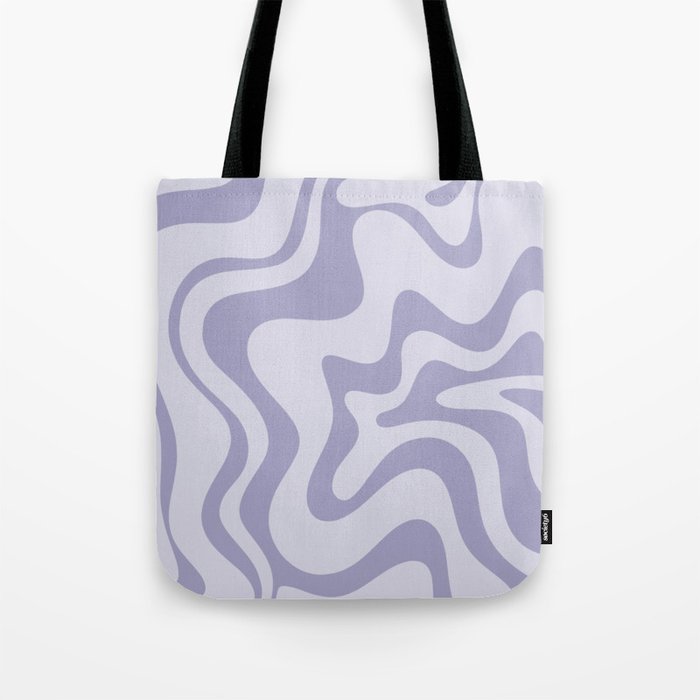 Retro Liquid Swirl Abstract in Double Light Purple Tote Bag