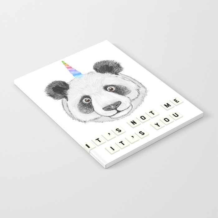 Cute Funny Panda Bear Unicorn Pandacorn Notebook By Leeladesign