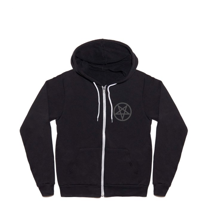 Satanic Pentagram gray matter edit Full Zip Hoodie by