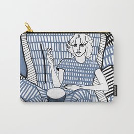 Funky girl smoking wall art Carry-All Pouch