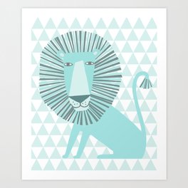 Blue Lion Art Print