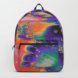 VANISHING INTO TIME Backpack | Digital, Stars, Paint, Rainbow, Iridescent, Space, Vaporwave, Galaxy, Acid, Nature 