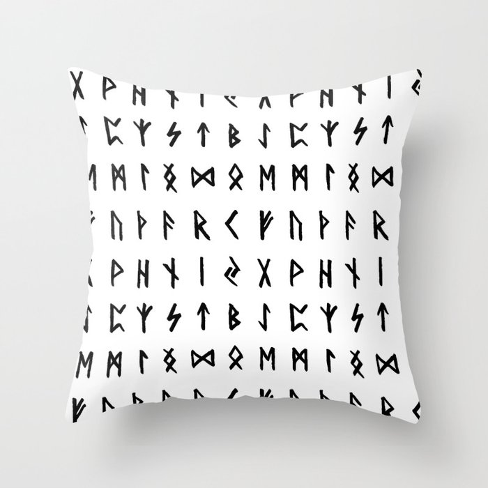 Nordic Runes Throw Pillow