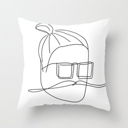 Hipster face Throw Pillow