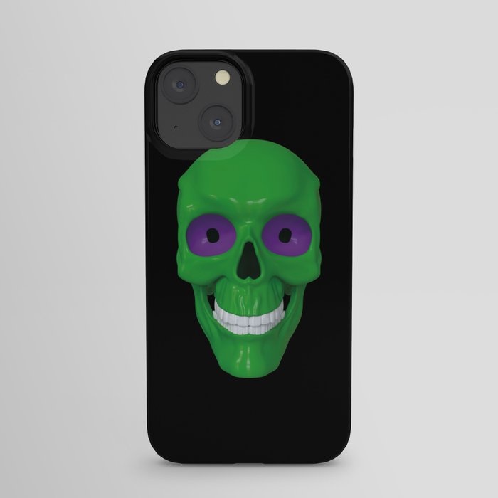 Green skull iPhone Case