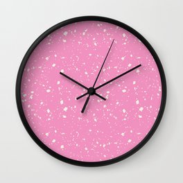 Pink Terrazzo Seamless Pattern Wall Clock
